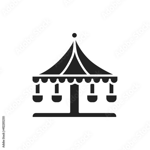 Public carousel color line icon. Isolated vector element.