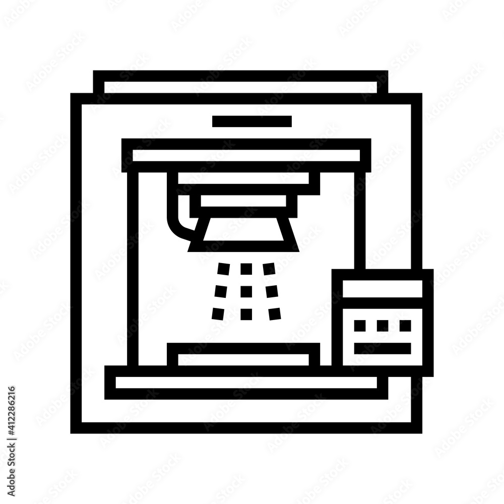 sandblasting machine line icon vector. sandblasting machine sign. isolated contour symbol black illustration