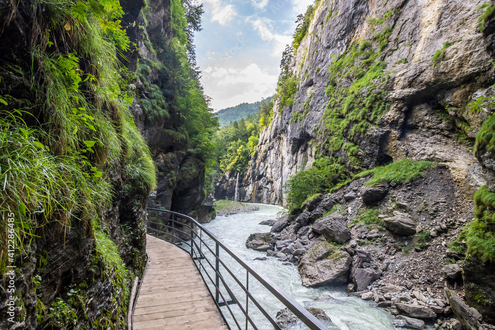 Aare Gorge in Berner Oberland in Switzerland
