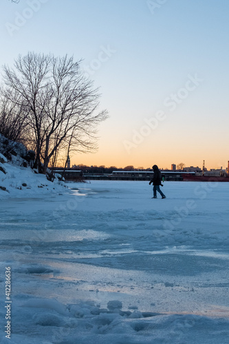sunset in winter