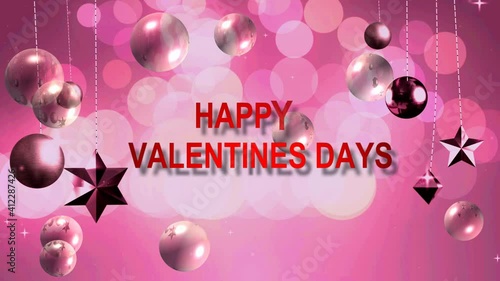 footage motion happy valentine days ,bubble effect isolated pink backgraound.