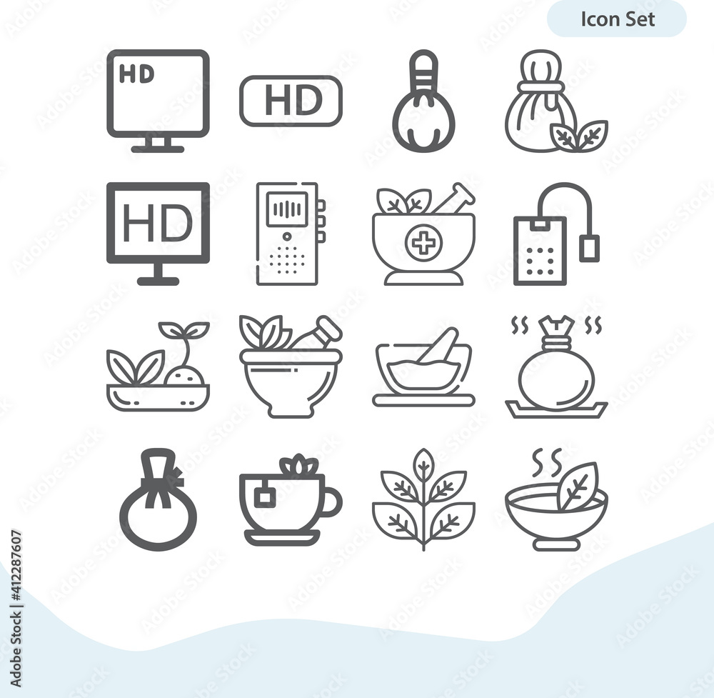 Simple set of define related lineal icons.