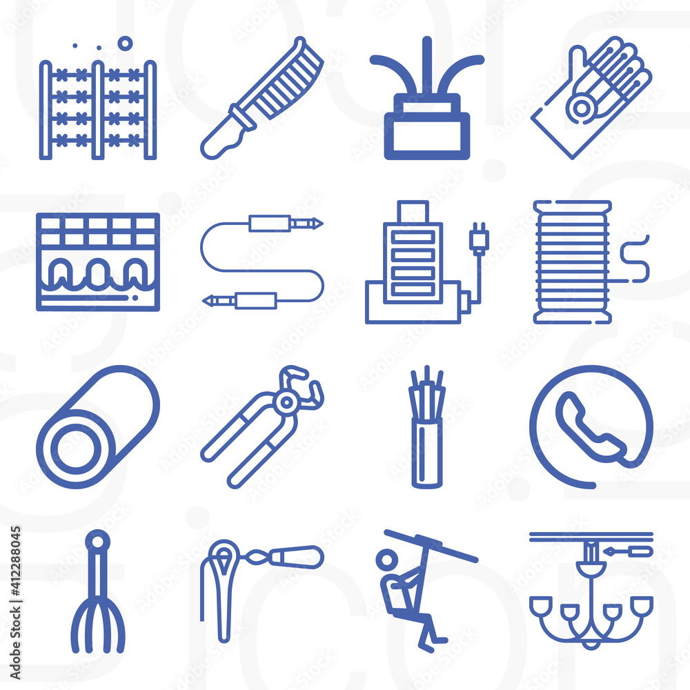 16 pack of cords lineal web icons set 16 pack of cords lineal web icons set
