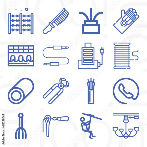 16 pack of cords  lineal web icons set