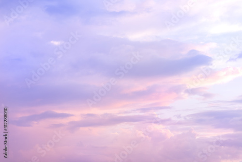 Beautiful sky with purple and blue color.
