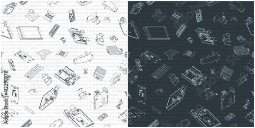 Arduino hardware seamless pattern drawings