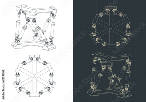 Hexapod mechanism blueprints