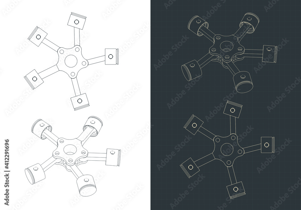Radial Engine Pistons Drawings Radial Engine Pistons Drawings