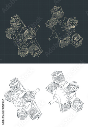 Radial engine isometric drawings