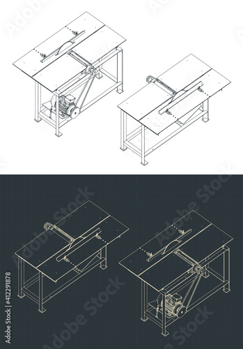 Table Cutting Machine Isometric Drawings