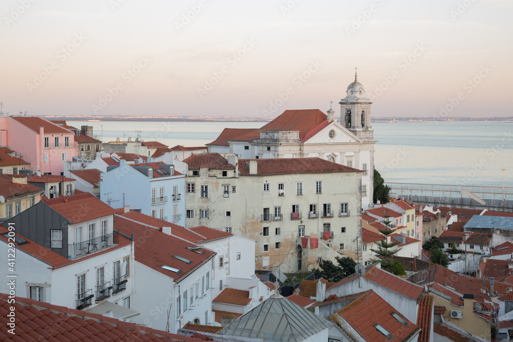 Fototapeta premium sunset over lisbon
