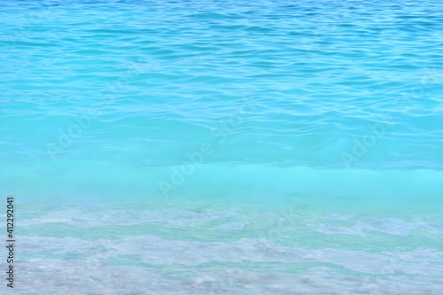 Beautiful blue lagoon with turquoise sea with selective focus. Turquoise clean water background. Fethie, Turkey 