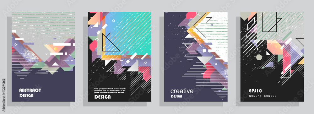 Modern abstract covers set, Modern colorful wave liquid flow poster. Cool gradient shapes composition, vector covers design. - obrazy, fototapety, plakaty 