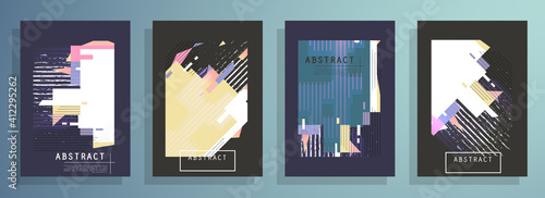 Modern abstract covers set. Abstract shapes composition. Futuristic minimal design. Eps10