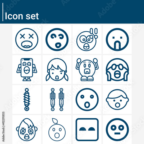 Simple set of astonished related lineal icons.