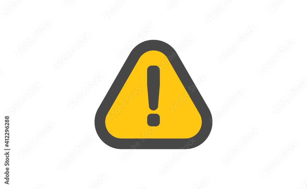 Alert icon. Exclamation danger sign. Rounded triangle with exclamation mark. Alert icon. Exclamation danger sign. Rounded triangle with exclamation mark.