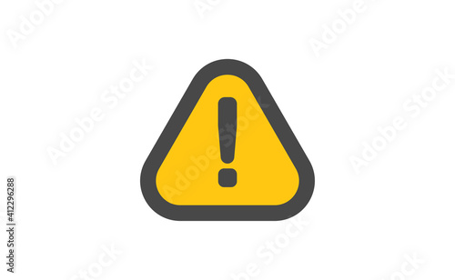 Alert icon. Exclamation danger sign. Rounded triangle with exclamation mark.