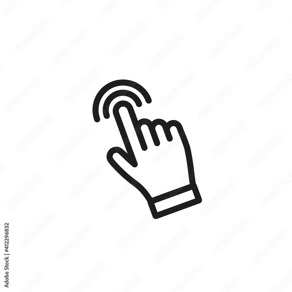 Hand click icons. Clicking finger pointer. Vector illustration. Hand click icons. Clicking finger pointer. Vector illustration.