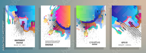 Modern abstract covers set. Abstract shapes composition. Futuristic minimal design. Eps10