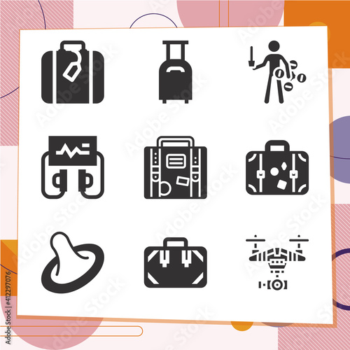 Simple set of 9 icons related to facilitated