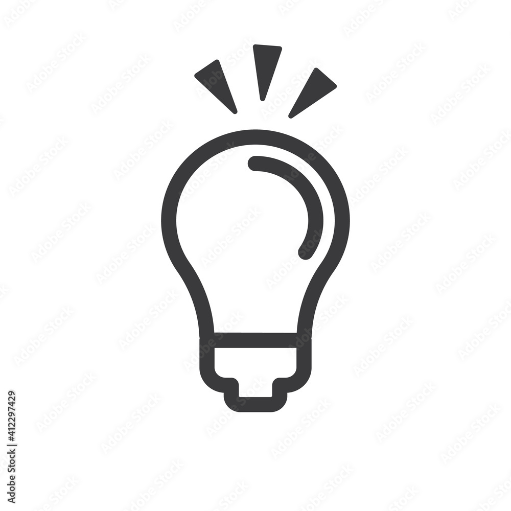 Light bulb icon. Symbol of idea. Electric shining lamp illustration. Editable linear vector. Light bulb icon. Symbol of idea. Electric shining lamp illustration. Editable linear vector.