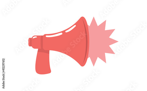 Megaphone, Loudspeaker cartoon vector illustration. Alert and announcement symbol.