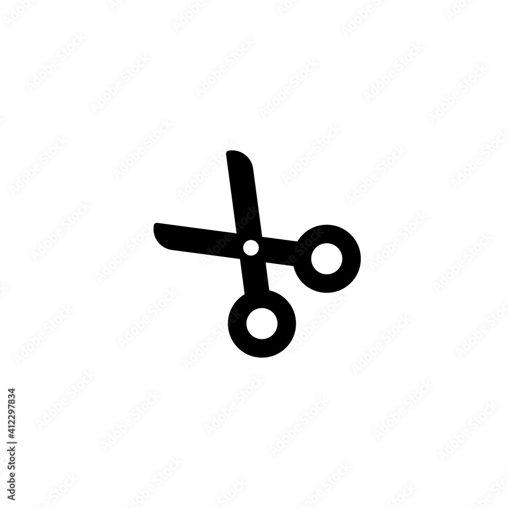 Scissors vector icon. Simple flat icon. Scissor silhouette. Scissors vector icon. Simple flat icon. Scissor silhouette.