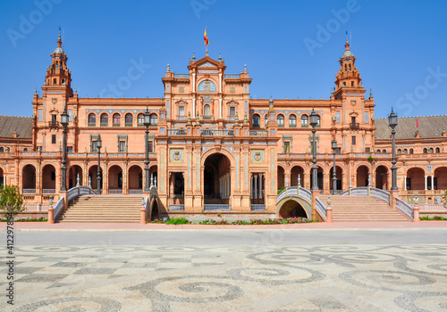 Architecture of Spain square in Seville, Spain