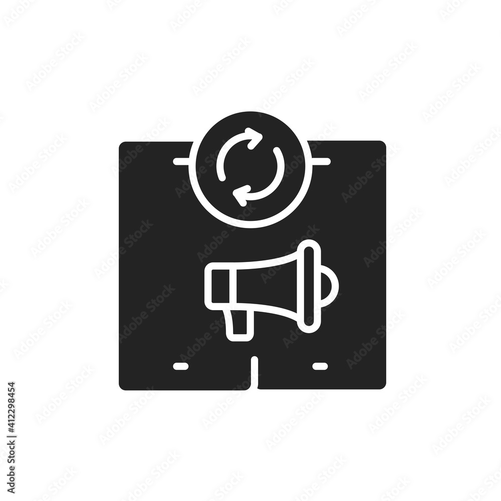 Barter advertising glyph black icon. SMM promotion. Barter advertising glyph black icon. SMM promotion.