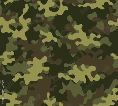 Green camouflage texture, vector pattern, trendy pattern. Army