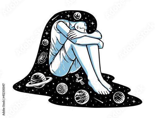 Dream in the universe illustration