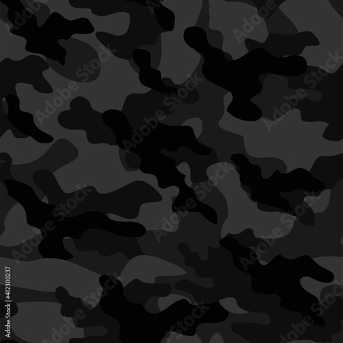 black military camouflage vector seamless pattern
