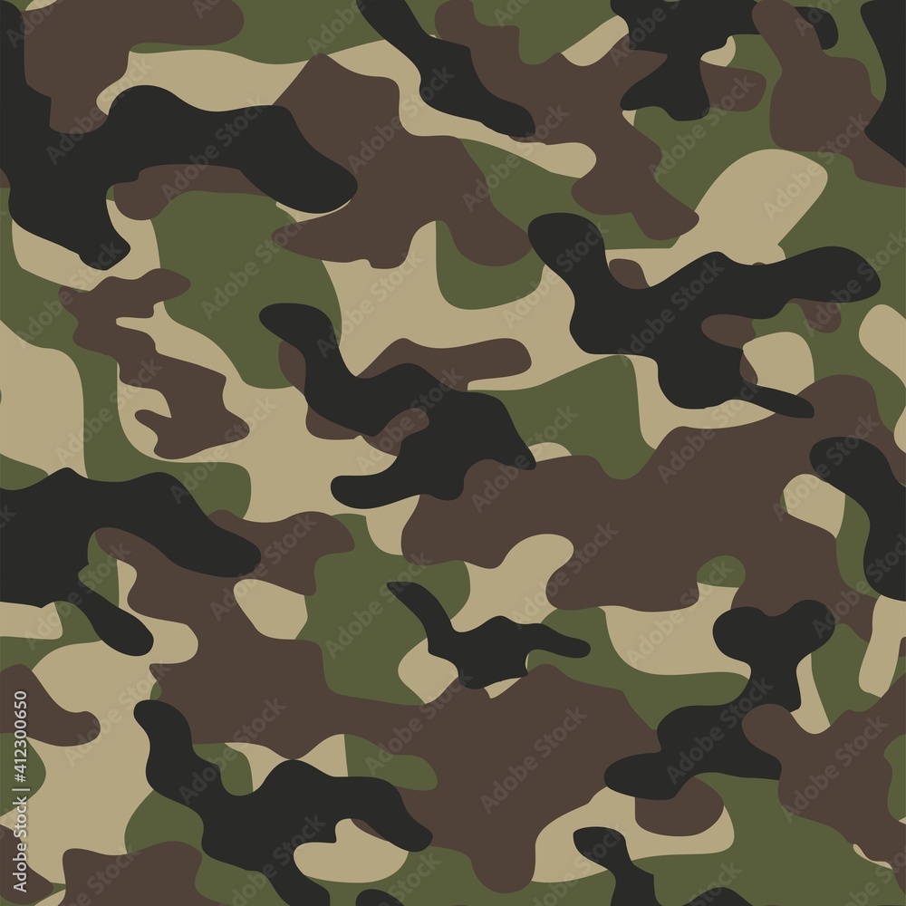 Military camo seamless pattern. Forest background on textile. Stylish new design. Ornament. Vector Military camo seamless pattern. Forest background on textile. Stylish new design. Ornament. Vector