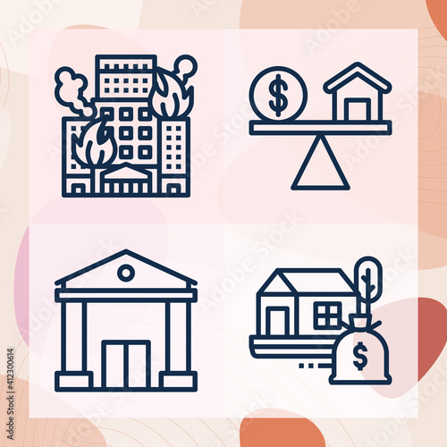 Simple set of personal property related lineal icons