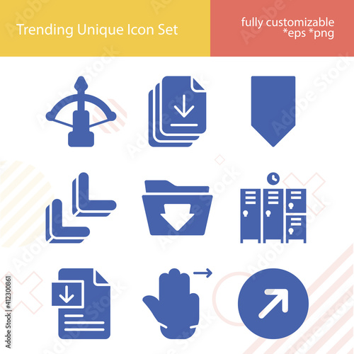 Simple set of left related filled icons.