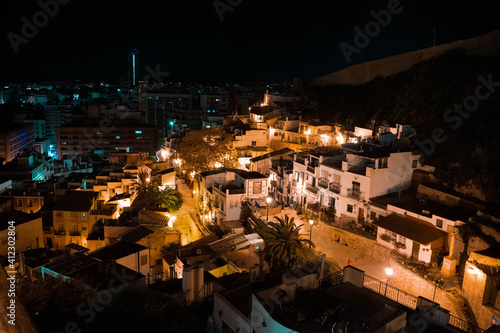 Spanish town at night