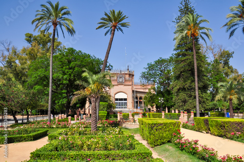Pavilion in Maria Luisa park in Seville, Spain