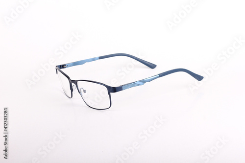 Optic glasses, blue aluminum frame