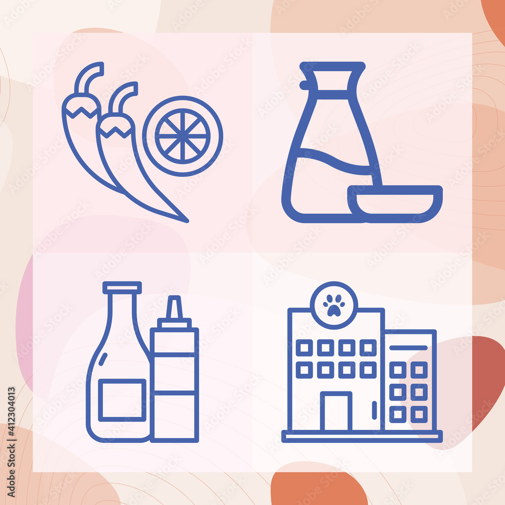 Simple set of mayo related lineal icons