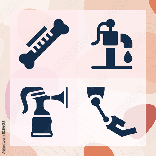 Simple set of heart valve related filled icons