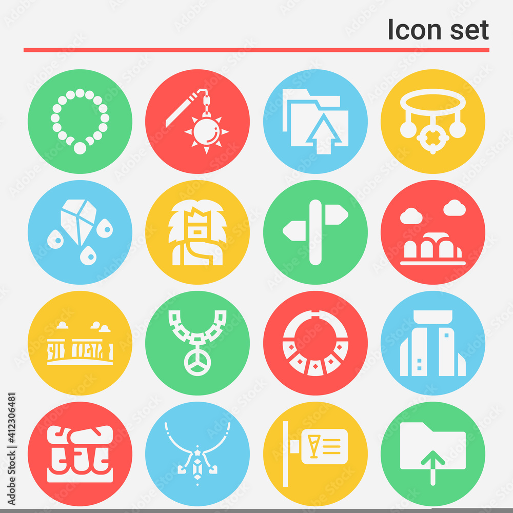 16 pack of nor  filled web icons set