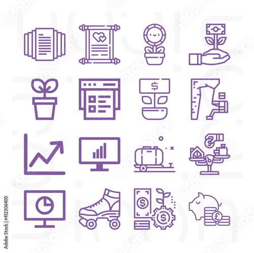 16 pack of venture  lineal web icons set