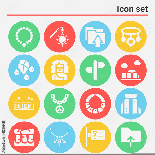 16 pack of nor  filled web icons set
