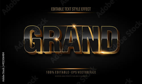 3d gold contour effect. editable font style