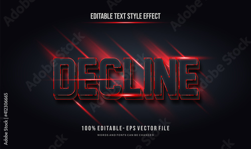 futuristic black red color. editable text style effect photo