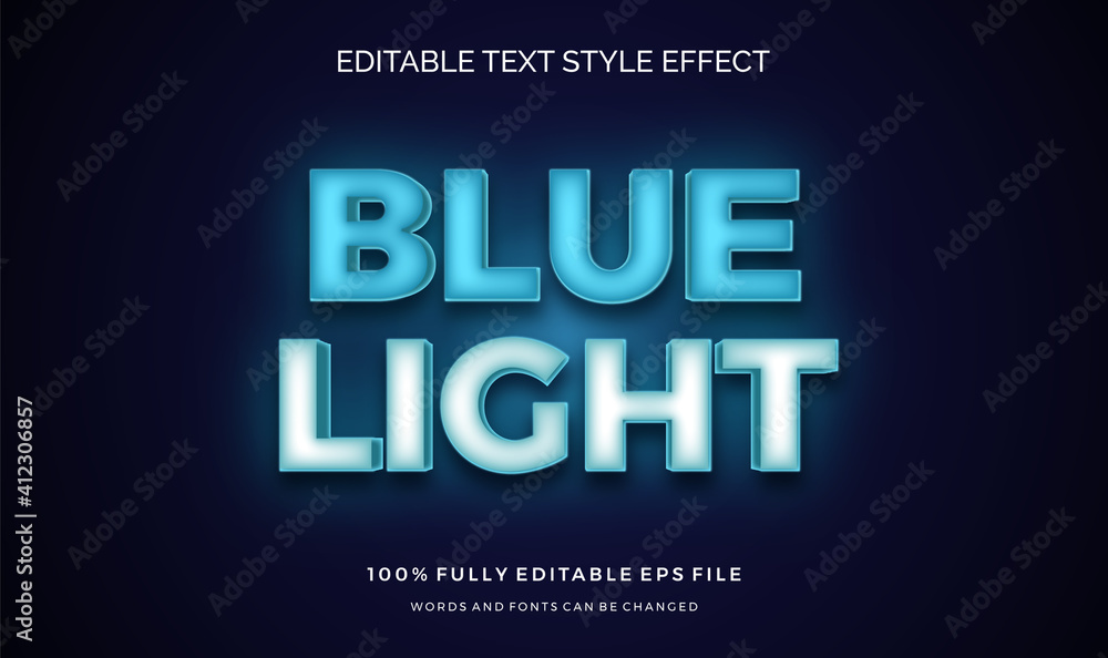 futuristic light blue text color. editable text style effect
