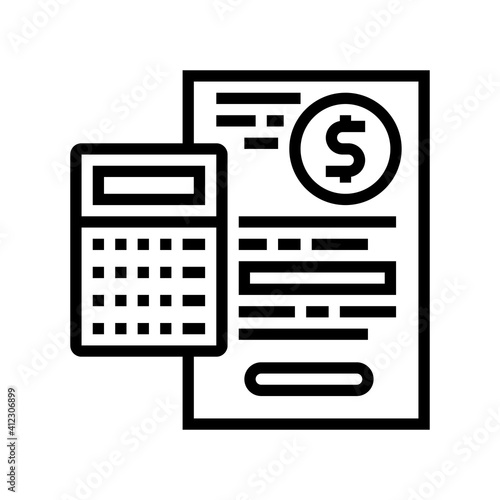 capital calculating line icon vector. capital calculating sign. isolated contour symbol black illustration © vectorwin