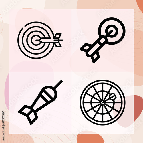 Simple set of dart related lineal icons