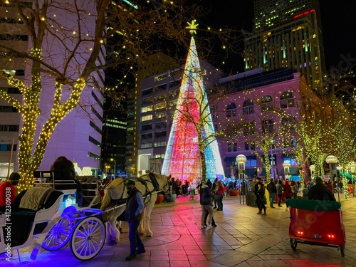 Denver holiday decorations on Christmas Eve