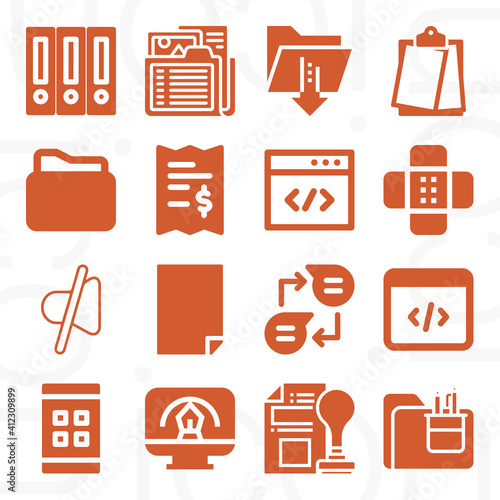 16 pack of program  filled web icons set